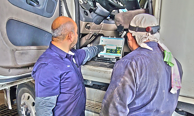 Salazar Semi-Truck Repair shop in Dallas TX servicing aftertreatment derate fault