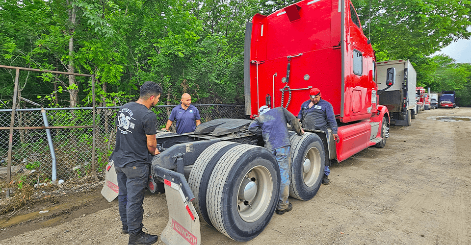 Semi-truck suspension bushings and torque rod repair in Dallas, TX